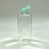 Bouteille en plastique transparente personnalisée pour animaux de compagnie avec bouchon à clapet ou pompe pour l'emballage de shampooing et de lotion