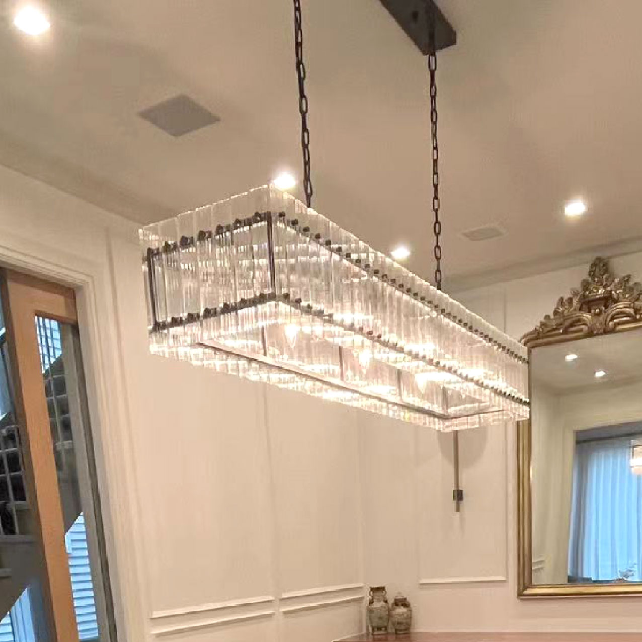 Nordic Decorative Modern Style LED  Lamp Lighting Round Crystal Pendant Luxury Design Hanging High Ceilings Indoor Chandelier
