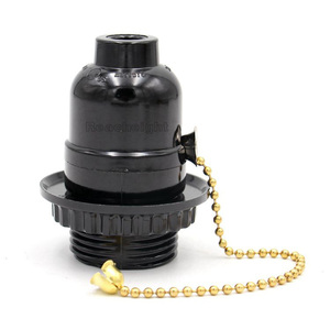 <span class=keywords><strong>E26</strong></span> Phenolic Bakelite Threaded đèn ổ cắm với kéo chuỗi vít phong cách giữ đèn & cơ sở - Product Image 1