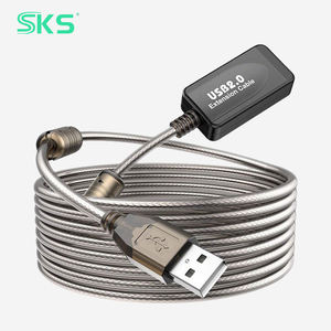 <span class=keywords><strong>Cable</strong></span> de Extensión USB 2.0 de 5 Metros, AM <span class=keywords><strong>a</strong></span> AF, <span class=keywords><strong>Cable</strong></span> de Nailon Trenzado Plateado Transparente para <span class=keywords><strong>PC</strong></span>, Unidad Flash USB, Cámara Web, <span class=keywords><strong>Impresora</strong></span> - Product Image 1
