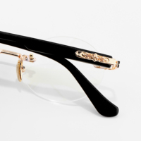 Nuevas Monturas de Gafas para Hombre de Diseño Especial sin Montura con Lentes Ópticas de Prescripción en Negro y Dorado, Marca de Lujo Y2k, Pedidos en Línea