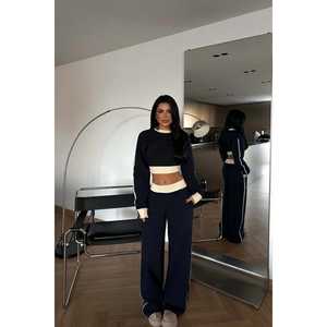 Conjunto Deportivo Vintage Azul Marino con Capucha para Hombre, Transpirable, Ligero, Tallas Grandes, con Logotipo, Diseño Sólido, para Deportes de Invierno - Product Image 4