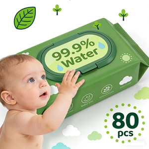 Lingettes pour bébé en coton biodégradable et en bambou, à base d'eau, 99% d'eau, naturelles, sensibles, jetables, de qualité alimentaire, fabricant - Product Image 3