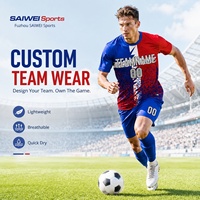 Uniforme de Fútbol Personalizado con Nombre del Equipo, Ropa de Fútbol de Poliéster con Sublimación Completa