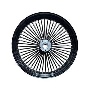 Llanta de aluminio con radios, negro brillante, llanta profunda, para motocicleta, bobber personalizado, cafe racer, moto de cross, <span class=keywords><strong>rueda</strong></span> delantera y <span class=keywords><strong>trasera</strong></span> - Product Image 1