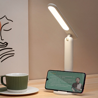 Lampe de bureau pliable portable, angle réglable, lampe de lecture, support de téléphone, veilleuse, protection des yeux