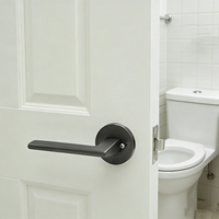 Poignée de porte OEM style moderne gris canon de fusil en acier inoxydable 201/304, ensemble de serrures d'intérieur de haute qualité pour hôtel et salle de bain, à déverrouillage rapide