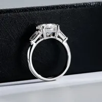 Bague en argent sterling 925 de luxe MuShan, sertie d'un moissanite rond, faite à la main pour femmes, plaquée or 18 carats, bijoux brevetés MST