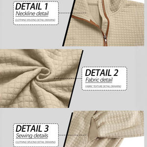 Sweat-shirt à fermeture éclair doublé polaire pour homme, coupe ample, col montant, haut décontracté respirant, idéal pour l'automne et l'hiver - Product Image 3