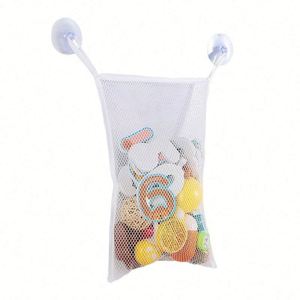 Support de baignoire à crochets robustes, panier de rangement multi-usages pour salle de bain ou douche, sacs en filet pour faciliter le rangement des jouets de bain pour bébé - Promotion - Product Image 4