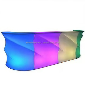 Comptoir de bar lumineux incurvé Bancone Baraonda pour location de mariage (Bc180) - Product Image 1