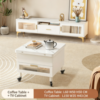 Table d'appoint multifonctionnelle convertible pour café et repas, table relevable à roulettes avec tiroir de rangement, pliable, pour canapé et salon