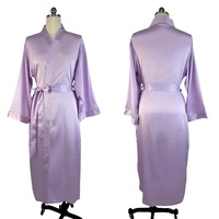 Robe Kimono en Soie Satinée Mate Douce à Col en V et Manches Longues pour Femme, 12 Couleurs en Stock, Robes de Mariage Douces, Respirantes et Lisses