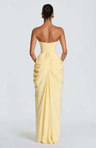 Abito <span class=keywords><strong>Lungo</strong></span> Elegante da Sera per Donna, <span class=keywords><strong>Vestito</strong></span> Aderente <span class=keywords><strong>Nero</strong></span> con Spalle Scoperte, Sexy, Lunghezza Maxi, Plissettato e con <span class=keywords><strong>Spacco</strong></span> - Product Image 6