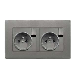 Panel Táctil Plateado para PC, Estándar Europeo 146, Tipo 16A, Interruptor de Pared Francés, Enchufe de 3 Pines, Interruptor 1 a 2 - Product Image 1