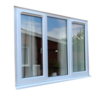 Ventanas de PVC de Doble Acristalamiento con Rejillas y Claraboyas, Modernas, de Vidrio Templado y Vinilo UPVC, Fabricadas por OEM al por Mayor