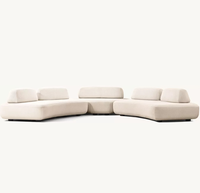 Ensemble de canapés de salon de luxe Isola OEM au design italien saisissant, fabriqué artisanallement, garni d'éponge, revêtement en tissu, capitonné en coin