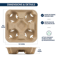 Porte-gobelet jetable personnalisé, support de plateau, pour boissons chaudes, café en pâte à papier, 2/4 pièces