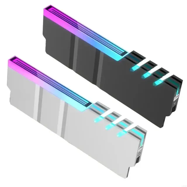 High Efficiency DDR4 DDR5 Server RAM Heatsink Shim with ARGB Sync Aluminum Construction for 64GB Memory Cooling and Low Noise