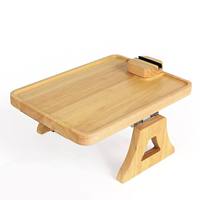 Table d'appoint pliable multifonction en bambou de haute qualité au design européen, à clipser sur l'accoudoir du canapé, facile à nettoyer, pour salon et TV