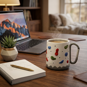 Mug en céramique créatif pour l'escalade avec poignée en forme de mousqueton, tasse à café pour cadeaux - Product Image 3