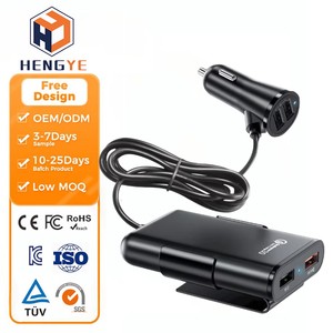 Chargeur de voiture rétractable 4 en 1, câble de charge rapide <span class=keywords><strong>USB</strong></span>, chargeur de téléphone de voiture, chargeur rétractable multi-ports pour smartphone, écouteurs - Product Image 1