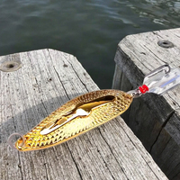 Cuchara DE PESCA DE Metal Ling Zhi con anzuelo de plumas para captura de agua dulce de fundición larga bajo pez mandarín en pesca en barco oceánico