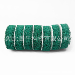 Nylon Scouring Pad 2-Inch <b>Green</b> 8698 Double Layer Kitchen <b>Cleaning</b> Round Flocking Abrasive Pad - Product Image 3