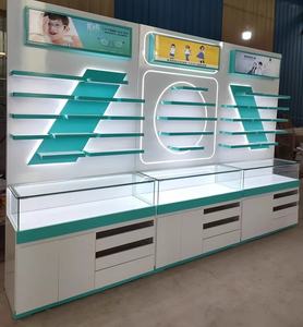 Customizable Wooden Optical Store Cabinet with <b>LED</b> Wall Mount Eyewear Shop <b>Sunglasses</b> Display - Product Image 4