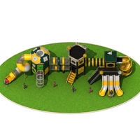 Aire de jeux extérieure commerciale sur le thème islamique pour enfants, avec toboggan ondulé, structure d'escalade sphérique, en LLDPE et acier galvanisé, personnalisable OEM pour parcs, écoles et centres de villégiature