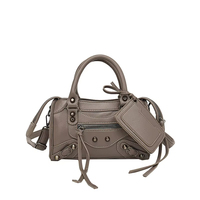 Sac à main et porte-monnaie pour femmes Le City, sac de moto de luxe en cuir véritable, fermeture éclair, imperméable
