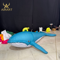 Ballon gonflable baleine bleue réaliste pour librairie, fête en bord de mer, scène sur le thème de l'océan, modèle de poisson gonflable personnalisé
