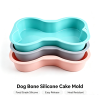 Moule à gâteau en silicone en forme d'os de chien personnalisé, qualité alimentaire, antiadhésif, pour la cuisson d'anniversaire des animaux, moule à gâteau en silicone pour la fabrication de friandises pour chiens