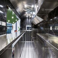 Fourgonnette alimentaire mobile multifonctionnelle en acier inoxydable pour extérieur, avec four à pizza intégré et équipement de cuisson complet pour snacks et frites, résistant à la rouille