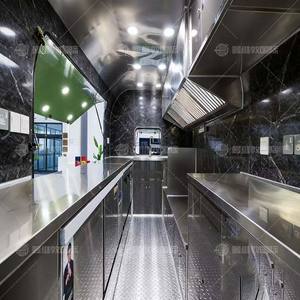 Trailer Makanan Mobile Multifungsi Bahan Stainless Steel untuk Luar Ruangan, Kombinasi Oven Pizza dan Peralatan Masak Lengkap, Cocok untuk Jajanan, Keripik, Anti Karat - Product Image 6