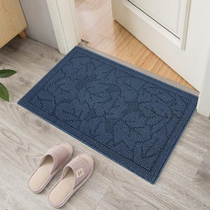 Tapis de porte Amazonian Loop Pile rectangulaire bleu antidérapant absorbant lavable en machine pour entrée, salon, chambre, salle de bain - Product Image 4