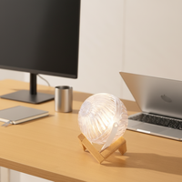Ventilateur portable rechargeable USB Type-C avec lumière LED, mini ventilateur de bureau transparent personnalisé