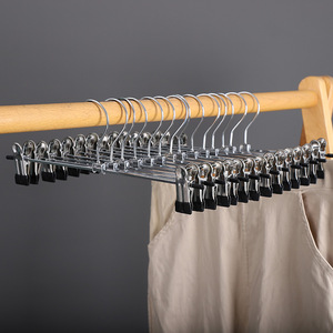 <span class=keywords><strong>Cintre</strong></span> à <span class=keywords><strong>pantalon</strong></span> avec deux pinces métalliques réglables pour jupes et pantalons - Product Image 5
