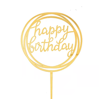 Lot de 10 décorations de gâteau Joyeux Anniversaire en gros, petites lettres, style influenceur, pour décoration d'anniversaire, thème pâtisserie