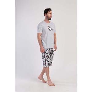 Ensemble Capri à manches courtes pour homme avec poches, col rond respirant, vêtements d'été imprimés - Product Image 3