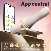 App-gesteuertes Hochgeschwindigkeits-Vibrationsgerät für Frauen mit Teleskop-Einführung und Penis-Simulation