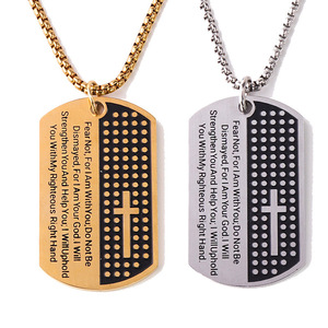 Articoli Religiosi di Tendenza, Collane con Ciondolo a Croce e Crocifisso, Gioielli Semplici alla Moda per Uomo in Acciaio Inossidabile - Product Image 5