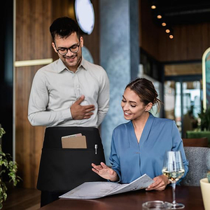 مريلة نسائية سادة بجيبين، مريلة طهاة تجارية مع شعار مخصص للمطبخ والطهي والمطاعم والرسم والشواء - Product Image 5