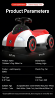 Trottinette Électrique 4 Roues pour Enfants, Voiture Jouet à Batterie en Plastique, Style Voiturette, pour 2-4 Ans, Coulissante ou Électrique