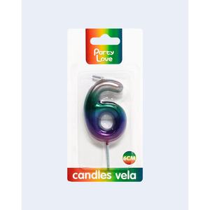 Vela con Número 6 para Fiesta, 6 cm, Decoración para Fiesta de Cumpleaños - Product Image 2