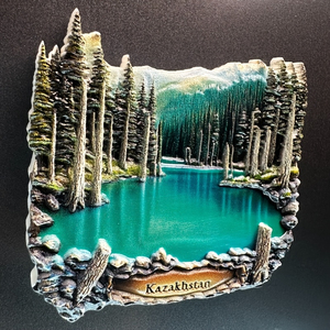 Aimant de réfrigérateur en résine 3D, paysage <span class=keywords><strong>naturel</strong></span> du <span class=keywords><strong>Parc</strong></span> national de Yellowstone, États-Unis, Kazakhstan, motif plat 2D, Grand Prismatic Spring - Product Image 2