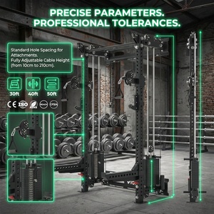 VIGFIT - Soporte de Pared Ajustable para Sentadillas, Equipo de Gimnasio Comercial, para Entrenamiento Funcional y Levantamiento de Pesas, con Cable y Pesas - Product Image 3