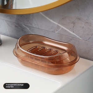 <span class=keywords><strong>Portasapone</strong></span> in Plastica <span class=keywords><strong>Trasparente</strong></span> a Doppio Strato con Drenaggio, Senza Accumulo d'Acqua, Creativo e Igienico per Uso Domestico - Product Image 5