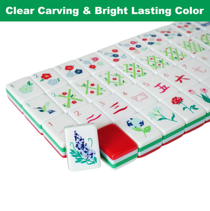 Faible MOQ, Tuiles de Mahjong Américain en Acrylique Gravées de Luxe à 4 Couches, Ensemble de Mahjong <span class=keywords><strong>avec</strong></span> 160 Tuiles pour le Divertissement - Product Image 5
