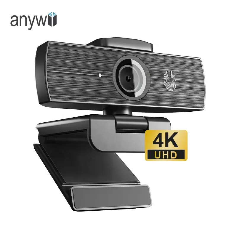 Modul Webcam Komputer 4K Anywii dengan Koreksi Cahaya Otomatis Kamera Web 4K Kamera Webcam Usb dengan Mikrofon